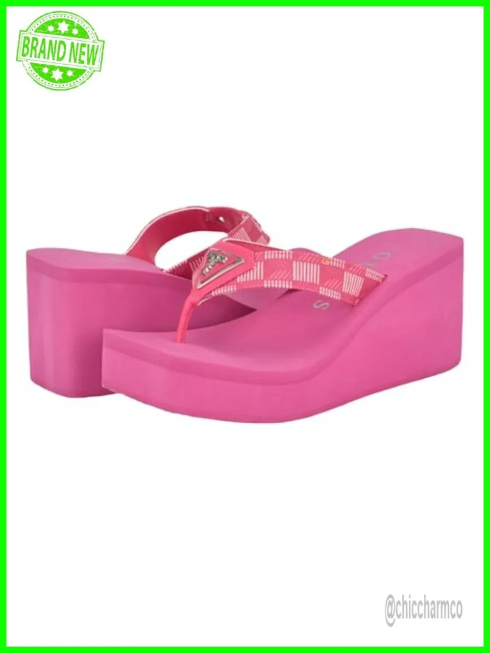 Platform Wedge Thong Sandal Slip On Heel